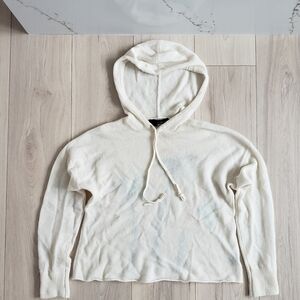 360 Cashmere Annelot Hooded Cashmere Pullover Sweater Womens S Chalk